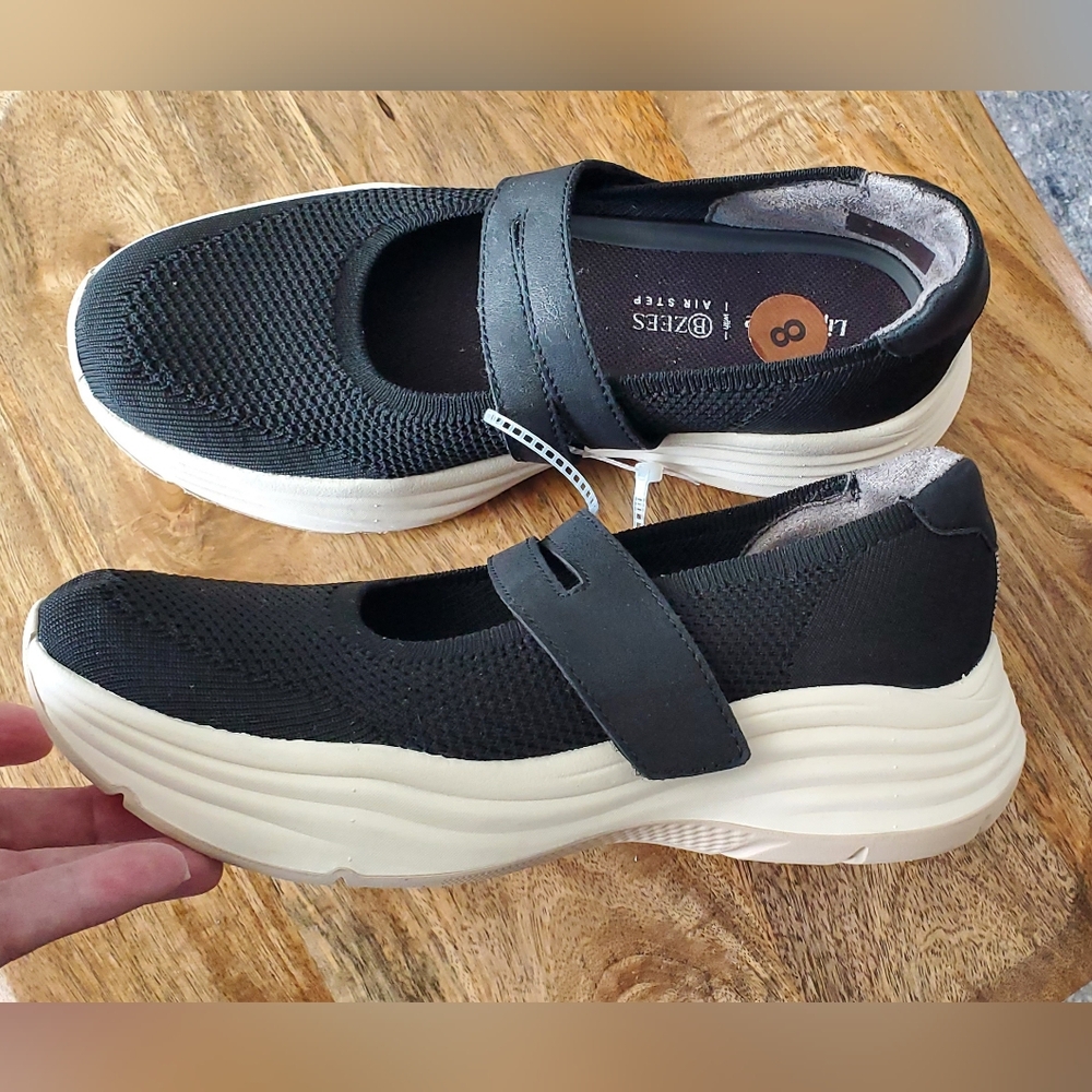 New Women's 8 Lifestride BZEES Black Maryjanes Comfort Sporty Shoes
